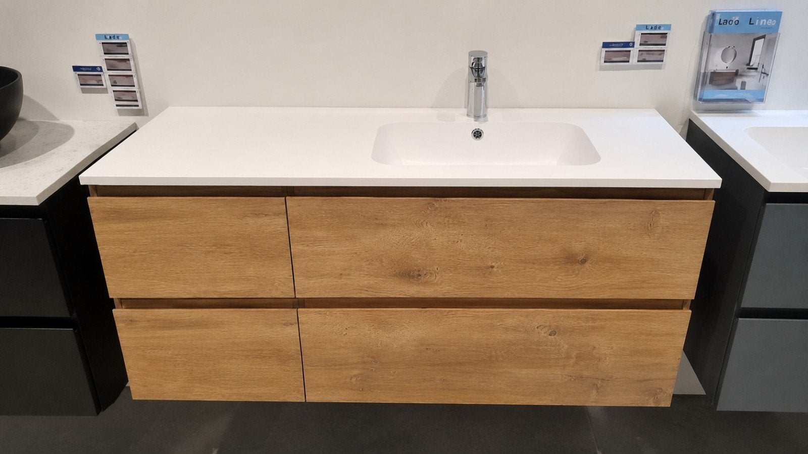 Linie Lado Badkamermeubel Asymmetrisch 120x46cm Mat Wit, Ophalen, 100 tot 150 cm, Nieuw, Minder dan 100 cm