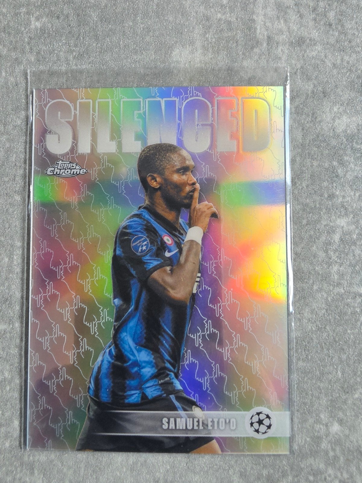 Samuel Eto'o Topps Chrome Silenced Inter Milan Kaart, Ophalen of Verzenden