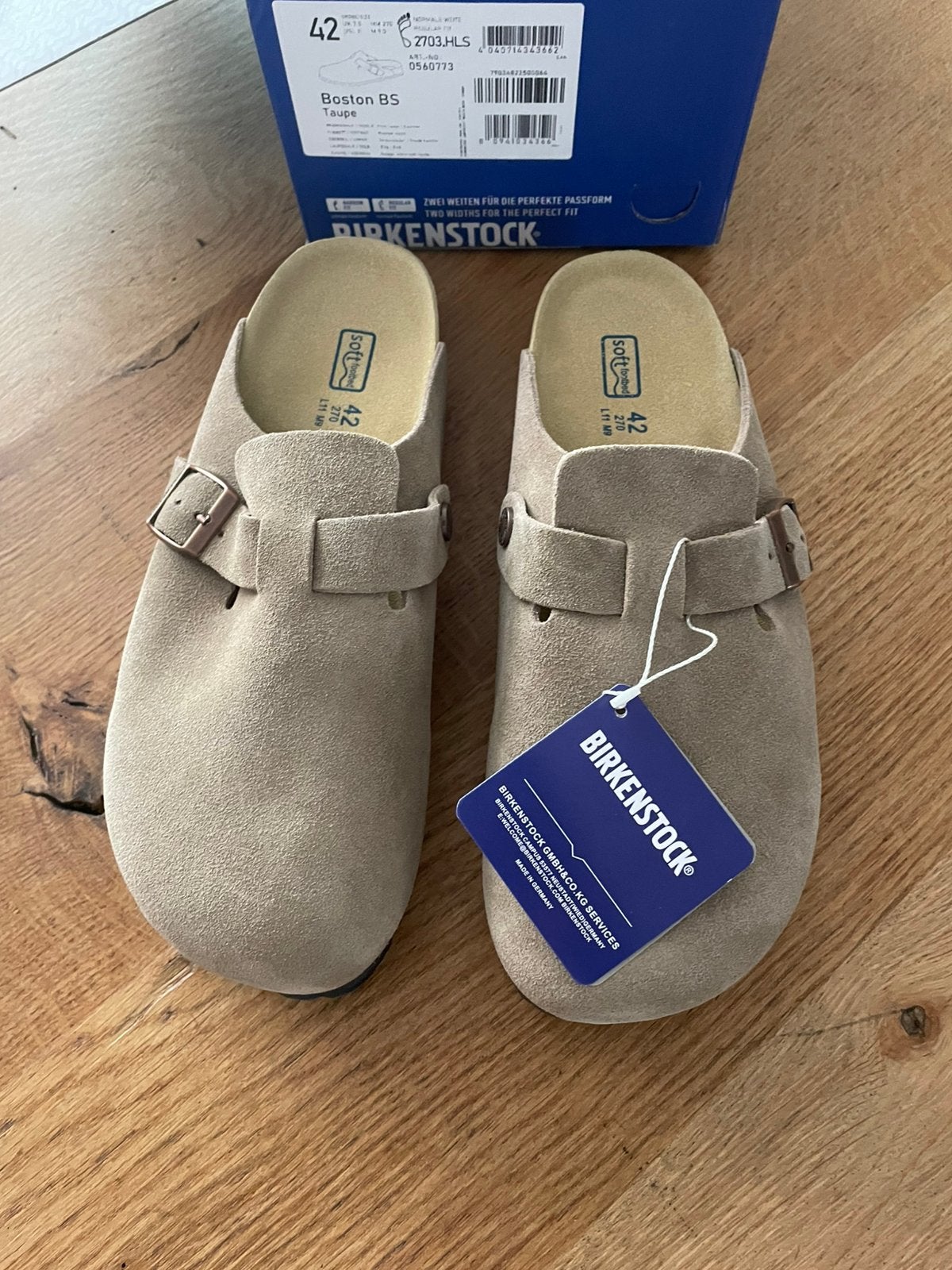 Birkenstock Boston BS taupe maat 42 nieuw, Nieuw, Ophalen of Verzenden, Bruin, Klompen