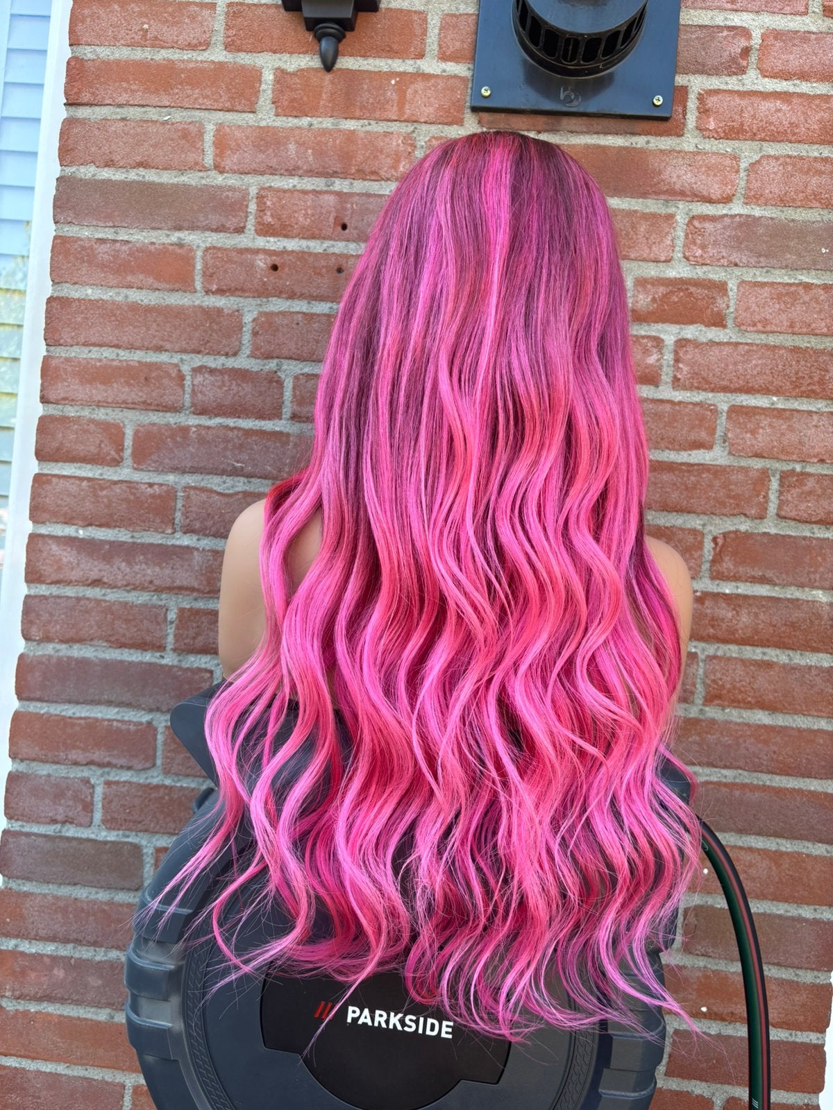 Pink blush haarwerk lace wig pruik echt haar haarstuk, Ophalen, Nieuw, Pruik of Haarverlenging