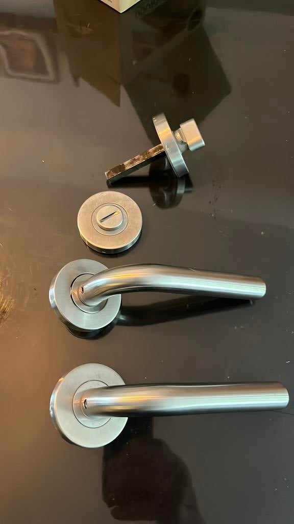 Deurkrukset rvs, Ophalen of Verzenden, Zo goed als nieuw, Rvs, Klink of Kruk