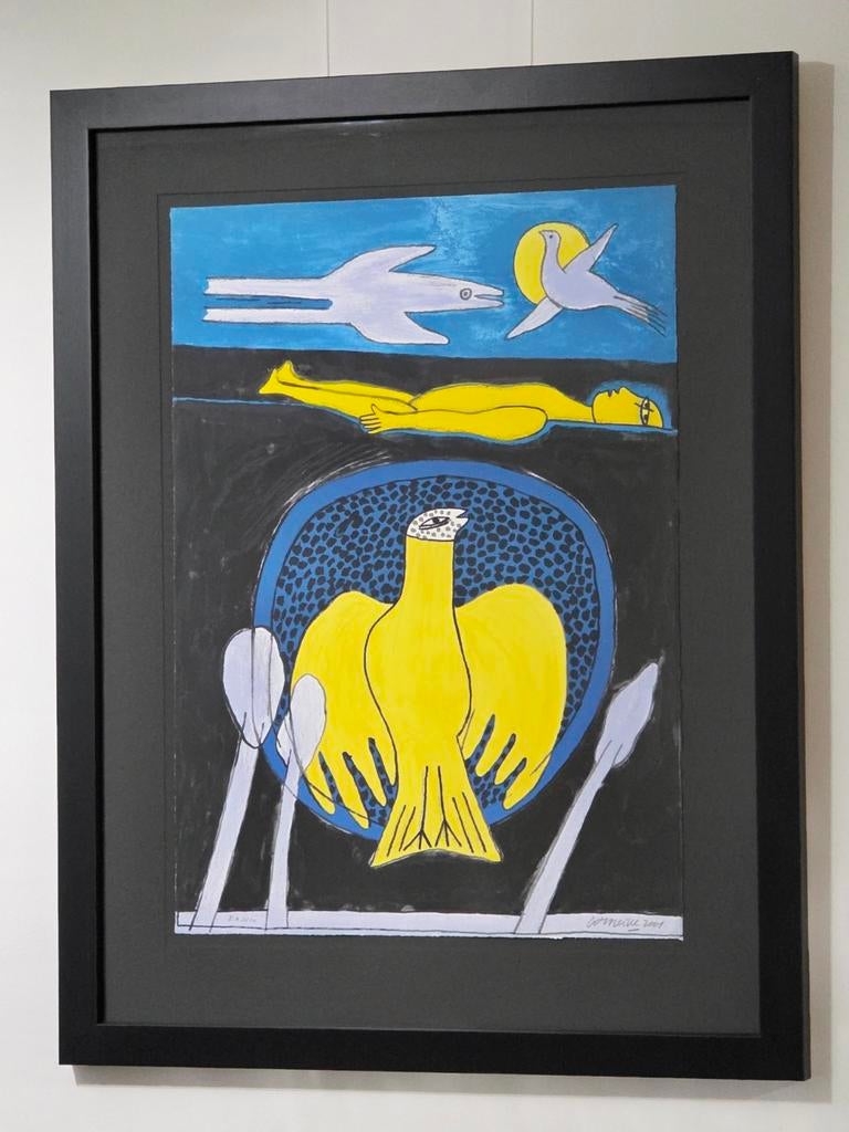 Corneille - Vrouw met duif - E.A 3/10 2001 - Handgesigneerd, Antiek en Kunst, Kunst | Litho's en Zeefdrukken, Ophalen of Verzenden