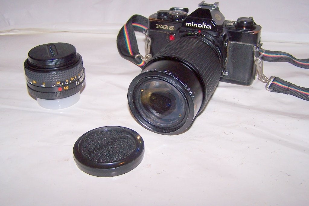 Mooie Minolta XG9 met Makininon 80-200mm lens. Izgs., Ophalen of Verzenden, Zo goed als nieuw, Spiegelreflex, Minolta