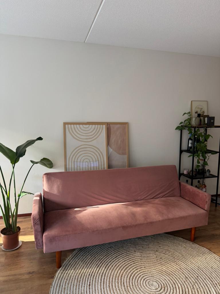 Roze Nous Living slaapbank Wehkamp, Ophalen, Gebruikt, 90 cm, Overige kleuren