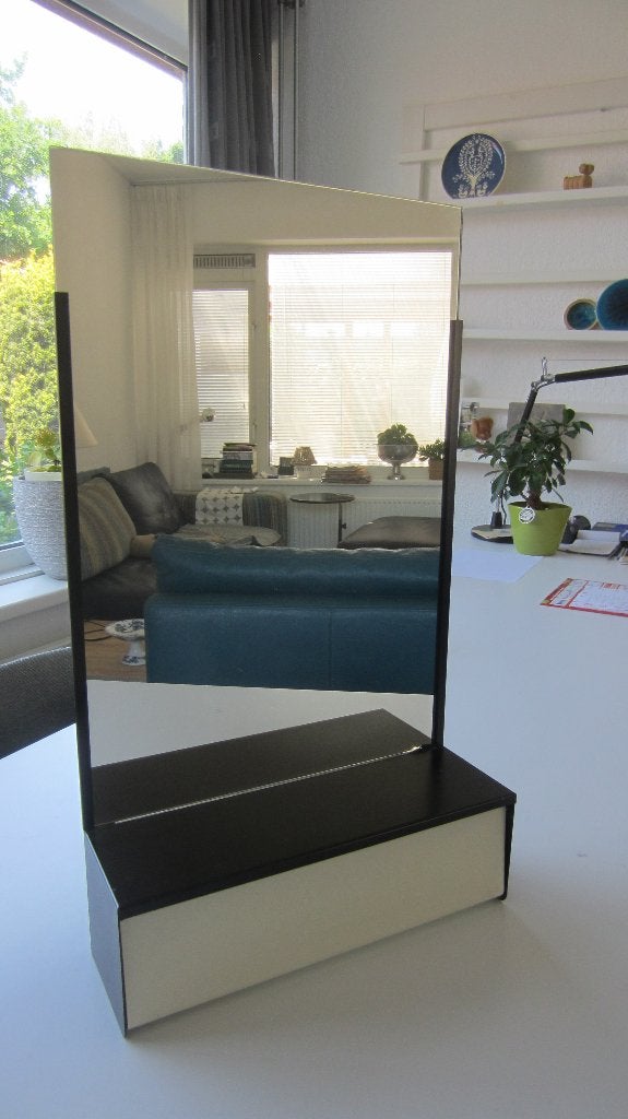 Vintage Tomado spiegelkastje halkastje zwart/wit, Ophalen, Zwart, 52 cm, Wanddecoratie