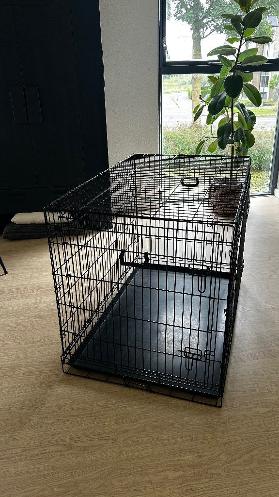 Hondenbench XXL Zwart 2-deurs, Dieren en Toebehoren, Ophalen, Zo goed als nieuw