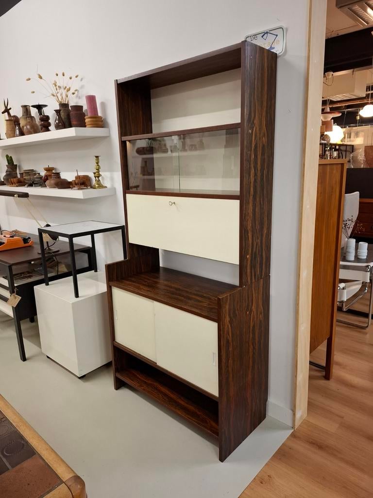 Vintage Poul Cadovius KLM Palissander wandmeubel boekenkast, Ophalen, Vintage mid century design jaren 60 70, ..., Zo goed als nieuw