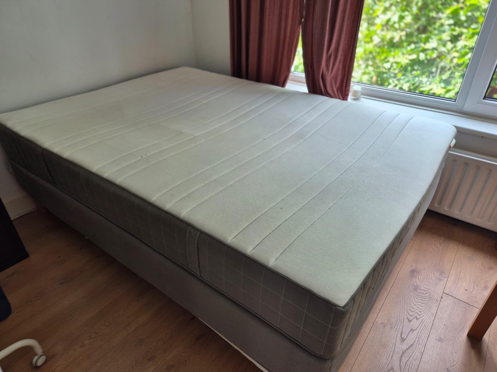 Ikea bed EHövåg Espevär 140x200, Ophalen, Gebruikt, Wit, Tweepersoons