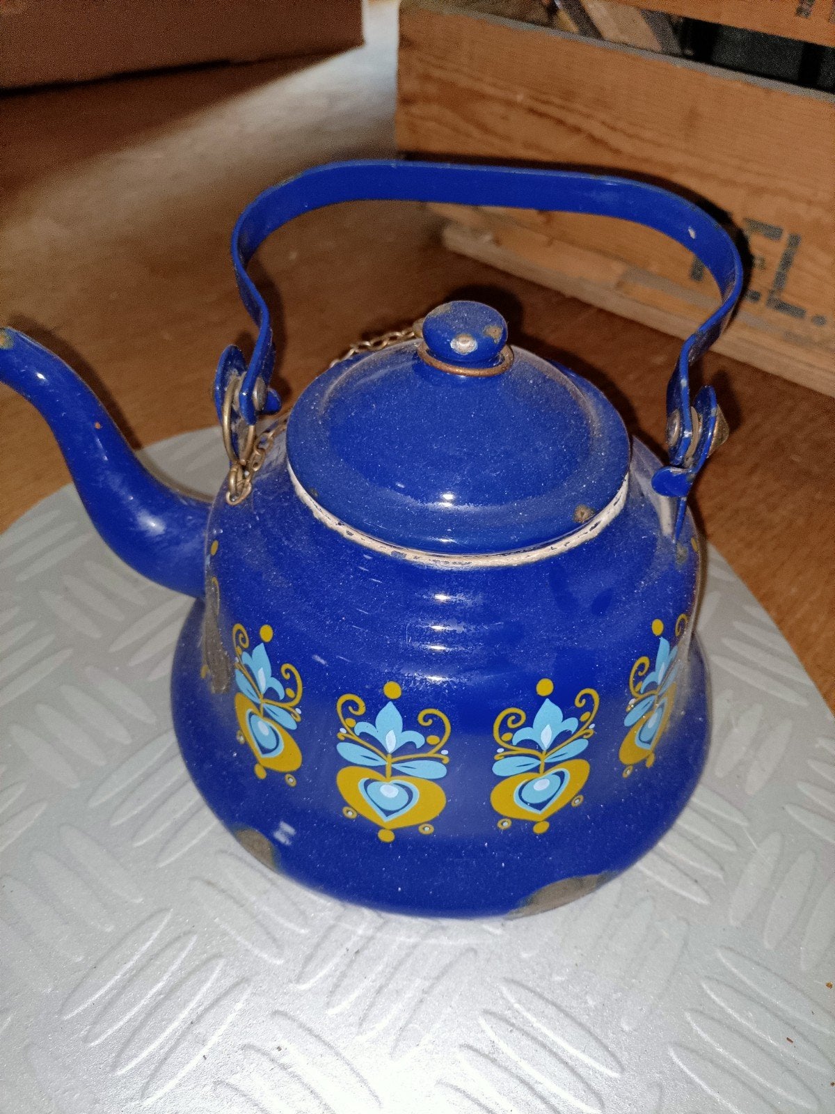 Emaille jaren 50 theepot koffiekan theekan, Ophalen of Verzenden