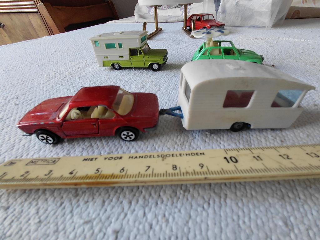 set majorette rode bmw 3.0 csi met caravan sterckeman lovely, Ophalen of Verzenden, Zo goed als nieuw, Auto