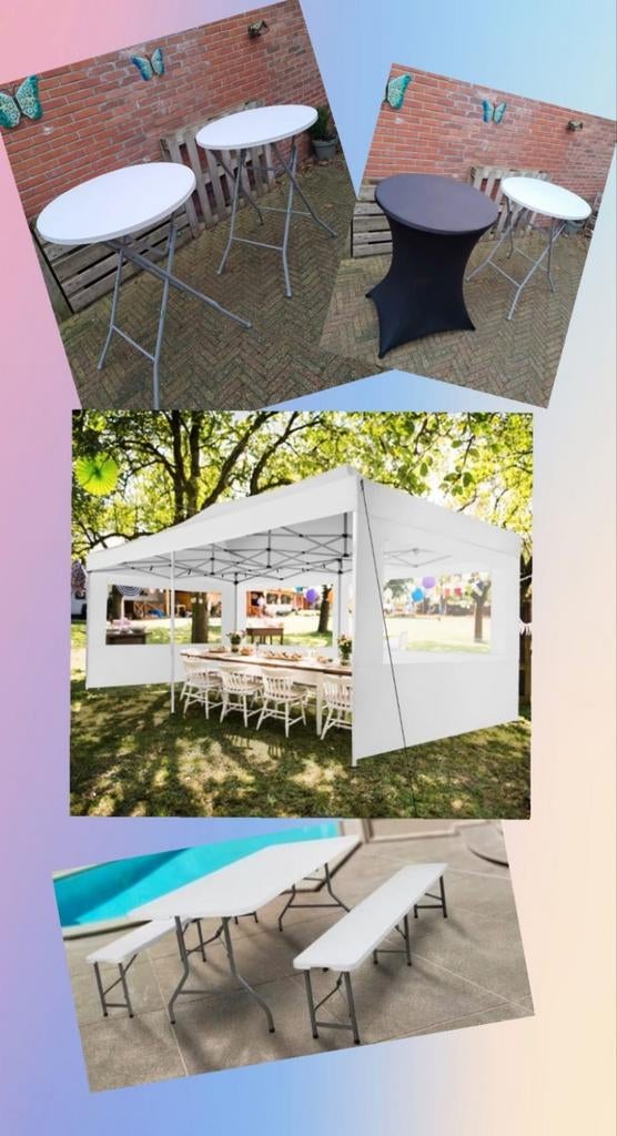 Partytent te huur Grootegast 3x6 meter Push up tent statafel, Tuin en Terras, Partytenten, Ophalen, Opvouwbaar, Partytent, Minder dan 4 meter