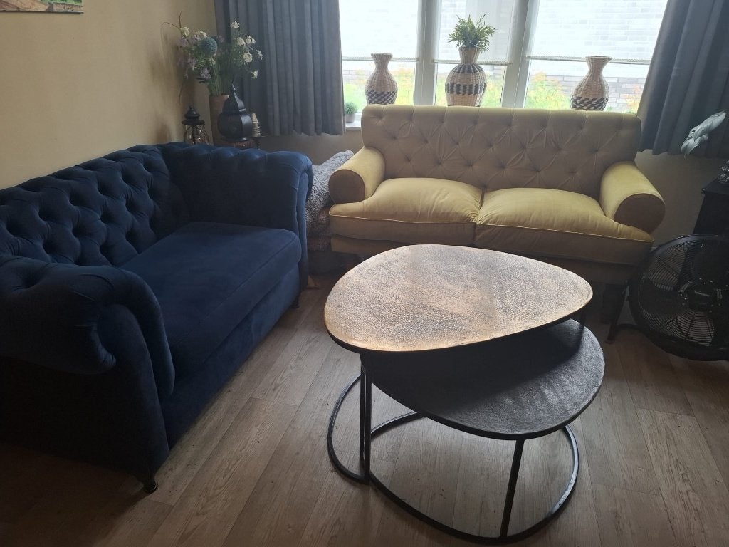 2-zitsbank geel, Ophalen, Minder dan 75 cm, 150 tot 200 cm, Vintage