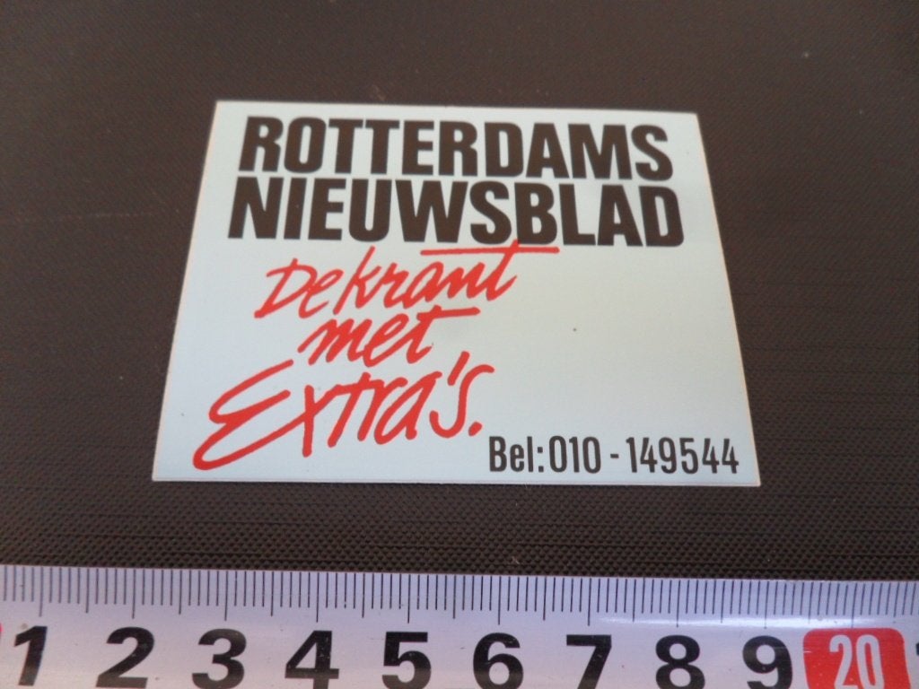 sticker krant rotterdams nieuwsblad de krant met extra's *, Verzamelen, Ophalen, Zo goed als nieuw