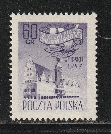 Polen 1957 - Stadhuis Leipzig, Ophalen, Polen, Postfris