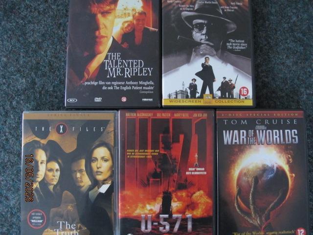 46D,75: mr.ripley-untouchables-xfilesTruth-u-571-warWorlds, Cd's en Dvd's, Vanaf 12 jaar, Ophalen of Verzenden, Zo goed als nieuw