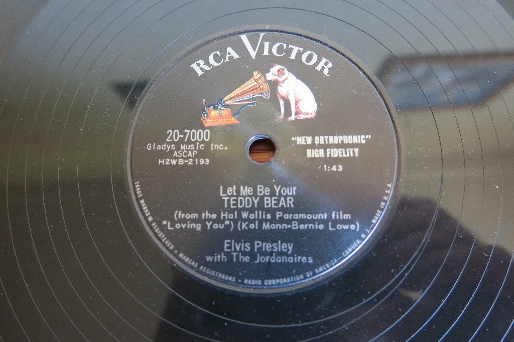 Elvis Presley Let me be your teddy bear 78rpm 78 toeren 1957, Cd's en Dvd's, Gebruikt, 10 inch, Ophalen of Verzenden, Overige typen