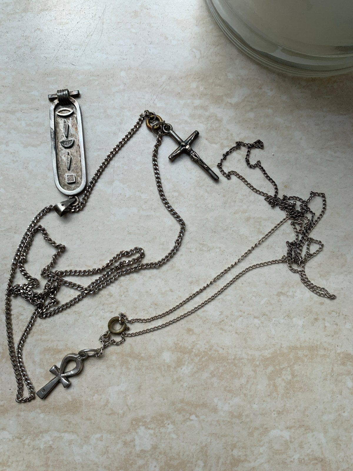 Vintage Zilveren Kettingen met Hangers, Ophalen of Verzenden, Gebruikt, Zilver, Met hanger