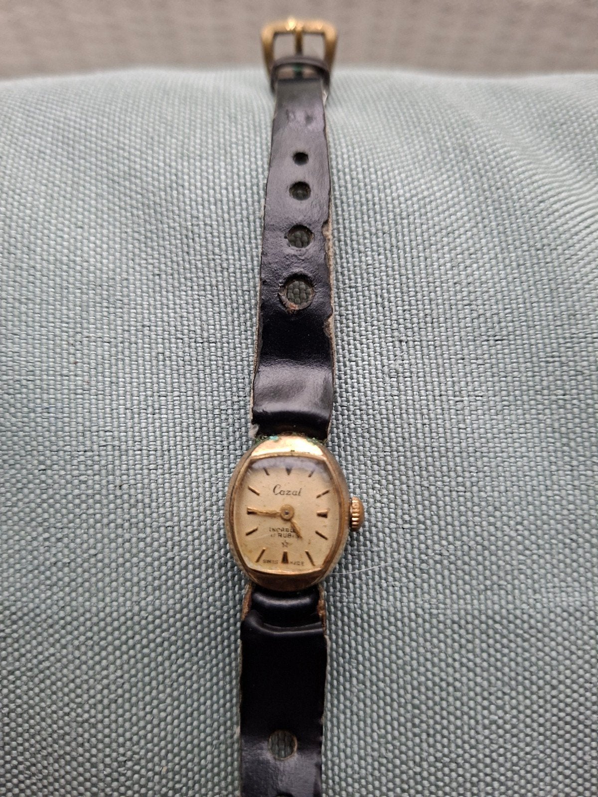 Vintage Cazal dames polshorloge, verguld, 17 rubis, Overige merken, Overige materialen, Polshorloge, 1930 tot 1960