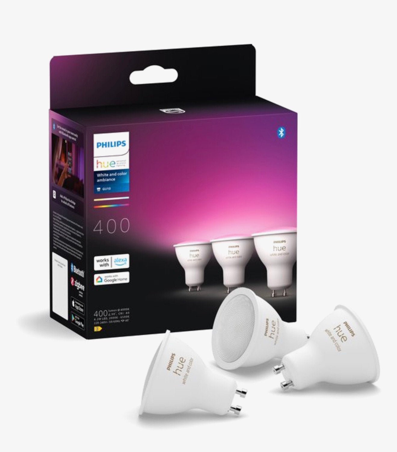 Philips Hue Spot - wit en gekleurd licht - 4 stuks GU10, Ophalen of Verzenden, Zo goed als nieuw, Led-lamp