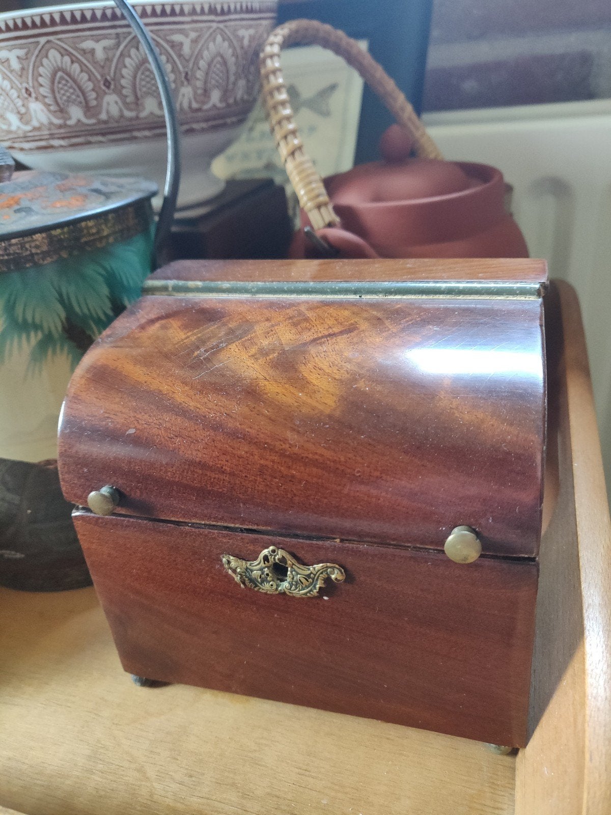 Theecaddy theekistje, Antiek en Kunst, Curiosa en Brocante, Ophalen of Verzenden