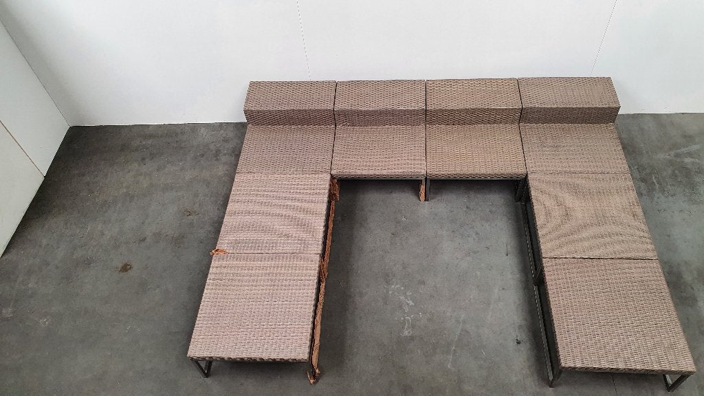 valeur val-eur tuinset design lounge wicker modulair rvs, Tuin en Terras, .., Meer dan 8 zitplaatsen, Ophalen of Verzenden, Zo goed als nieuw