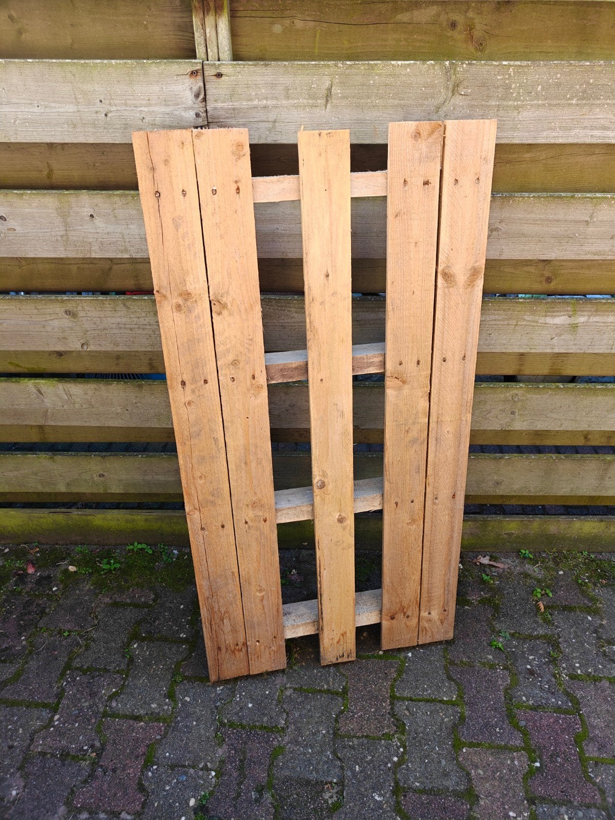 4 gebruikte pallets 120 x 65 cm, Doe-het-zelf en Verbouw, Ophalen, Gebruikt, Minder dan 200 cm, Pallet