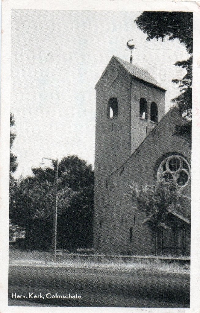 Colmschate, Zicht op de Hervormde Kerk. 3366, Verzenden, 1940 tot 1960, Gelopen, Overijssel
