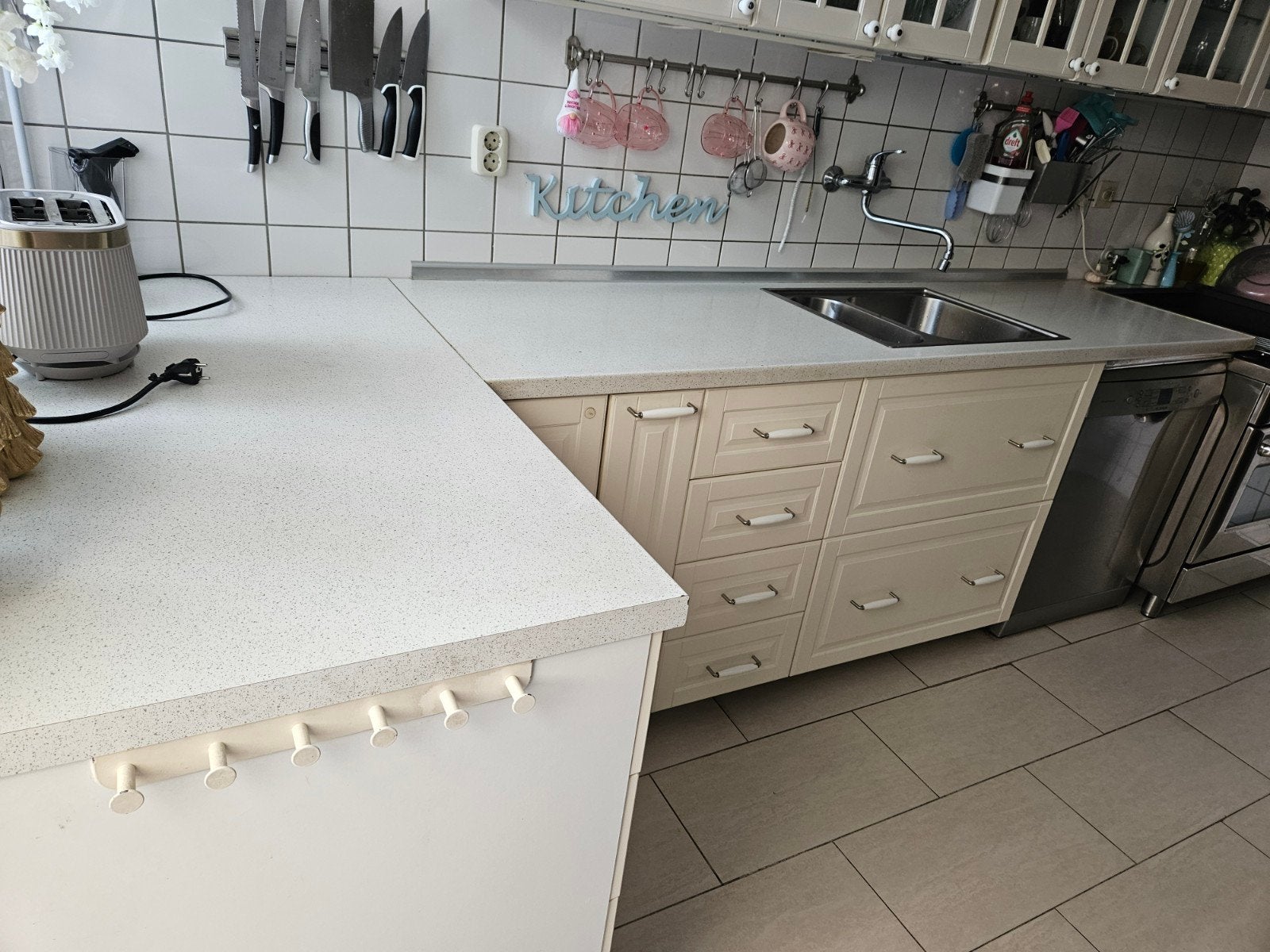 Mooi keukenblad van ikea, Ophalen, Wit, Enkelwandige keuken