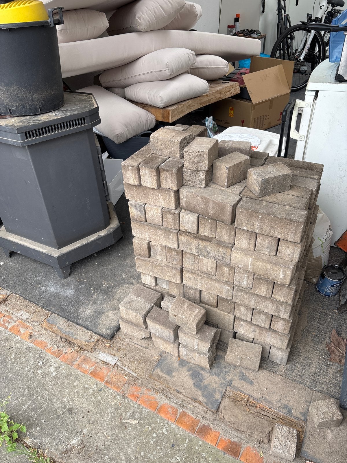 Betonklinkers 20,5x6,5x8 cm, Ophalen, Gebruikt, Klinkers, Minder dan 5 m²