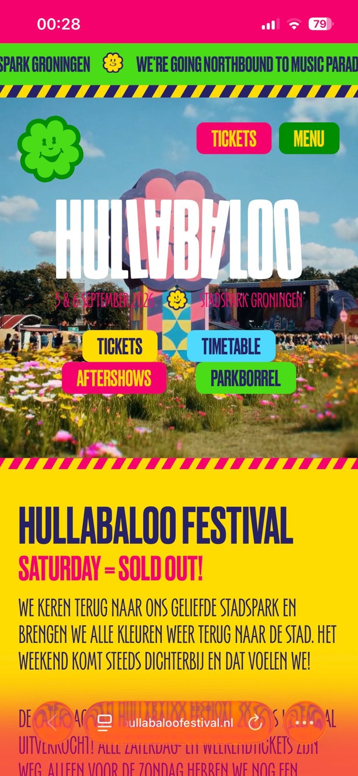 Hullabaloo ticket zo 6 sept. Groningen, Eén persoon