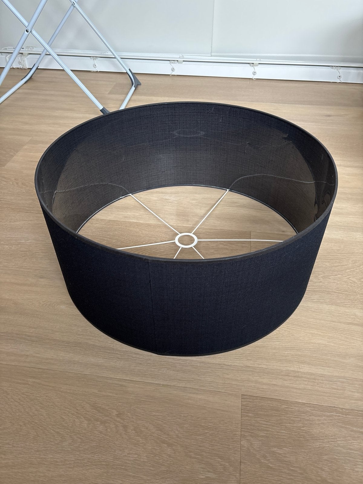 Zwarte ronde lampenkap - Doorsnee 60 cm, Huis en Inrichting, Lampen | Lampenkappen, Gebruikt, Zwart, Rond, Ophalen of Verzenden