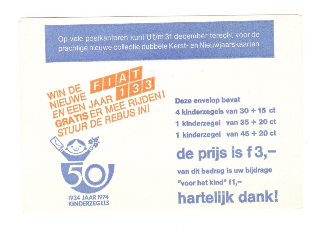 kinderpostzegels diverse jaren en envelopje, Postzegels en Munten, Postzegels | Nederland, Ophalen of Verzenden, Na 1940, Postfris