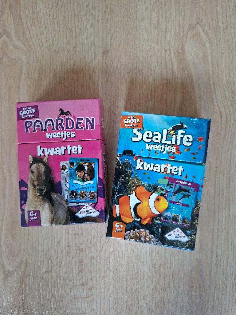 Sealife en paarden weetjes kwartet, Ophalen of Verzenden, Zo goed als nieuw, Kwartet(ten)