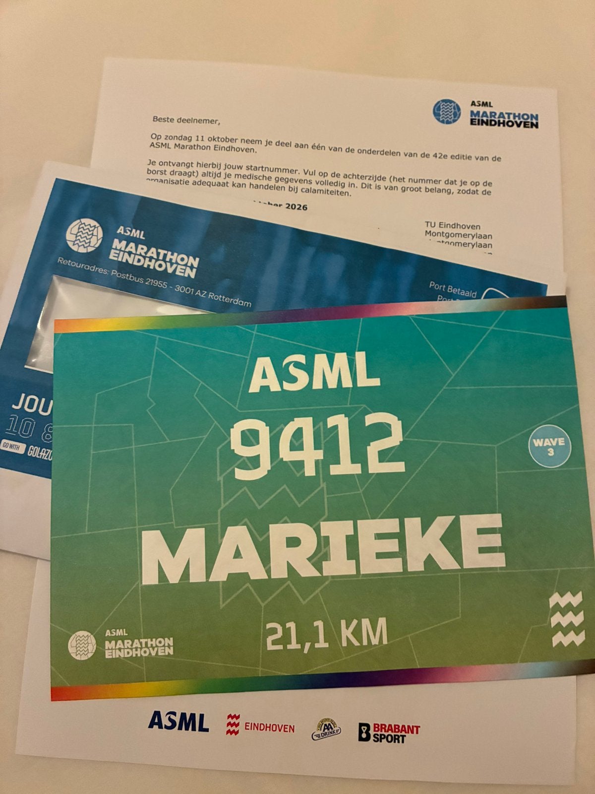 Startnummer Halve Marathon Eindhoven, Eén persoon