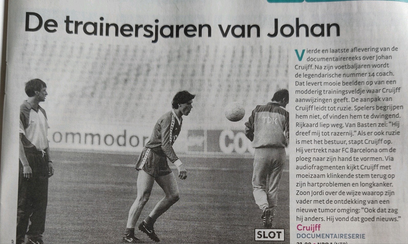 Johan Cruijff -  artikel  - knipsel -, Ophalen of Verzenden, 1980 tot heden, Knipsel(s)