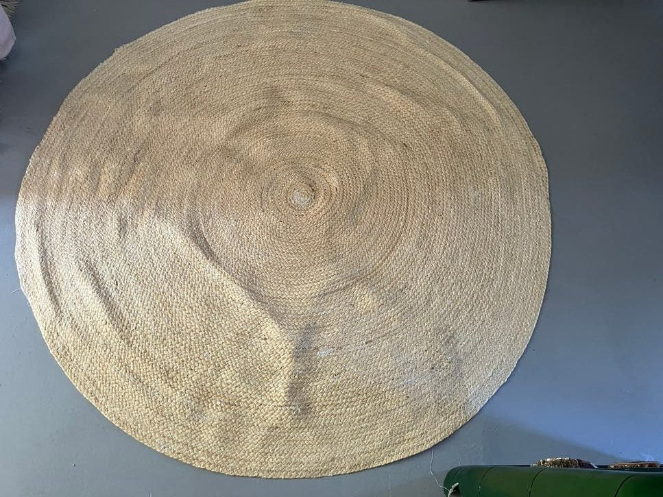 Juten vloerkleed rond, Ophalen, Gebruikt, Bruin, Boho