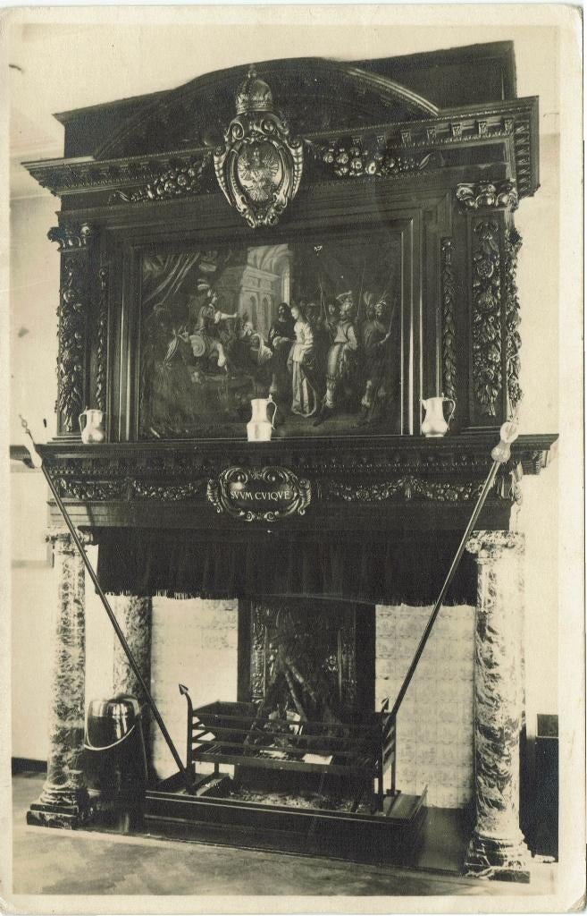 Deventer – Raadhuis. Schouw Burgemeesterskamer., Ophalen of Verzenden, 1940 tot 1960, Gelopen, Overijssel