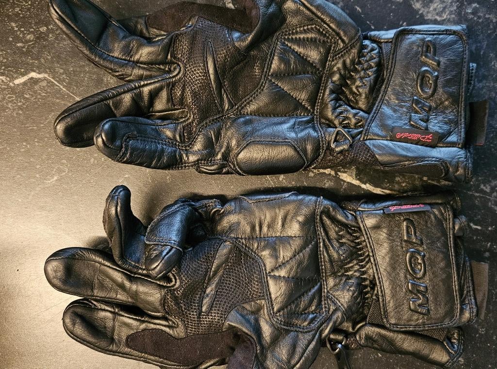 Motorhandschoenen MQP leer maat L-XL, Motoren, Ophalen of Verzenden, Tweedehands, Handschoenen