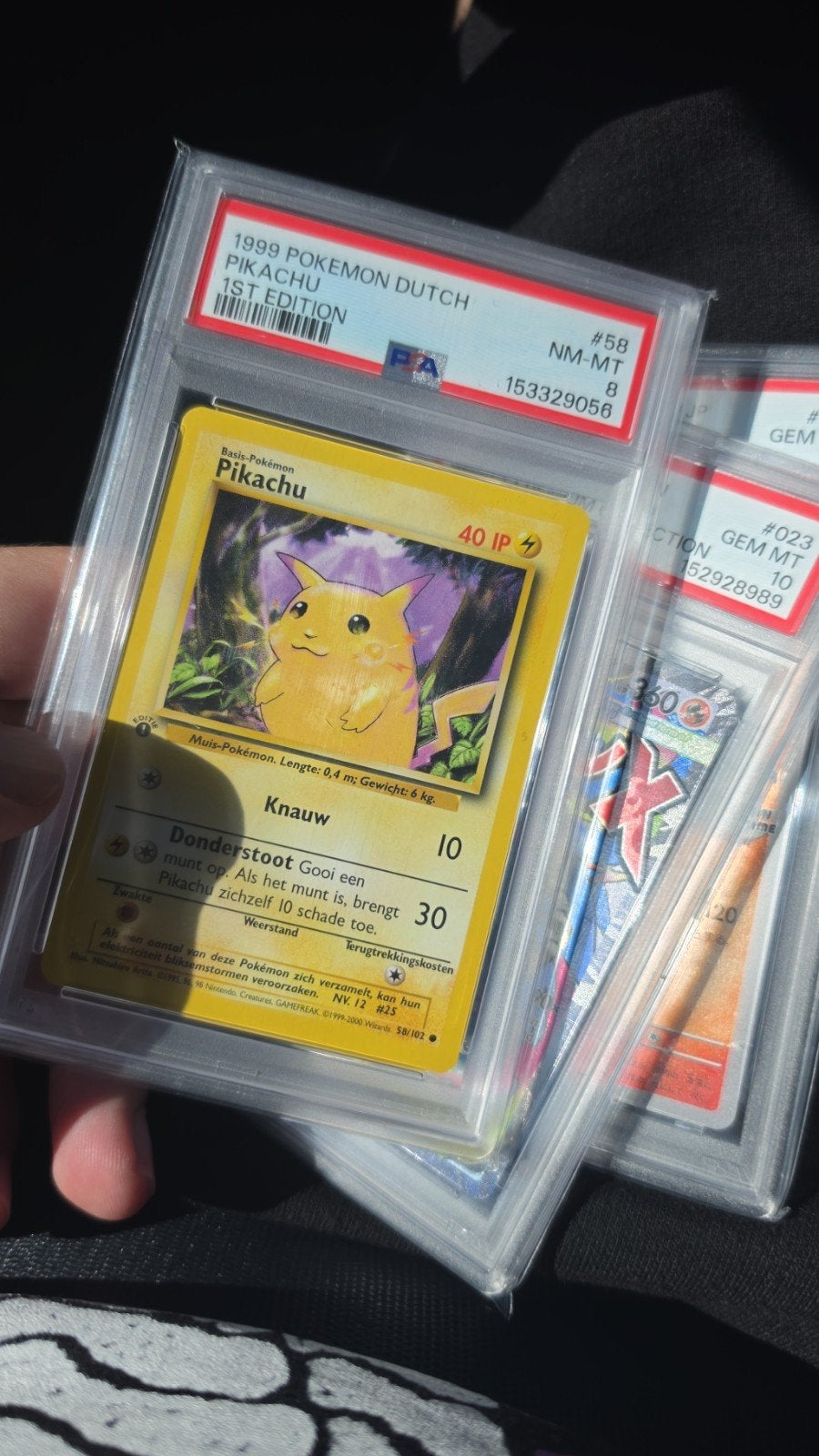 1999 Pokémon Dutch Pikachu 1st Edition PSA 8 NM-MT, Hobby en Vrije tijd, Verzamelkaartspellen | Pokémon, Ophalen of Verzenden