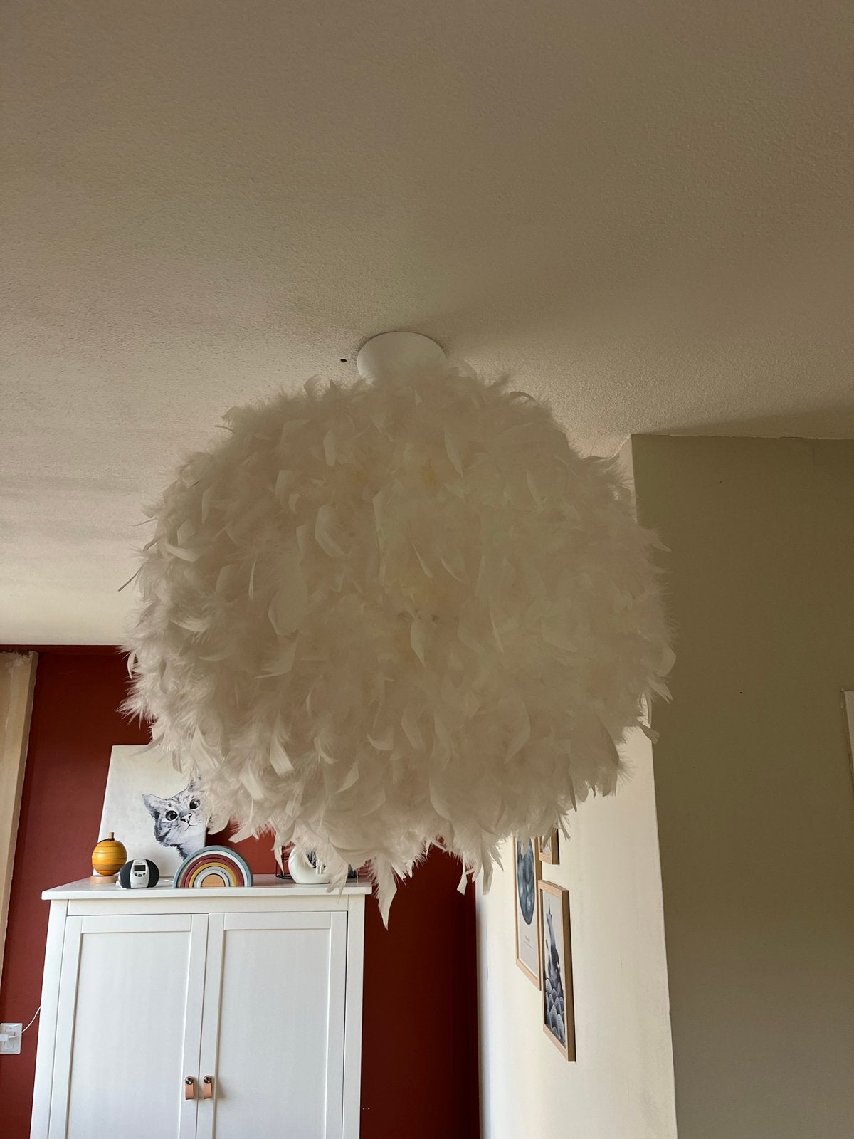 Lucide Goosy Hanglamp met veren, Ophalen, Zo goed als nieuw, Natuurlijk materiaal, E27 (groot)