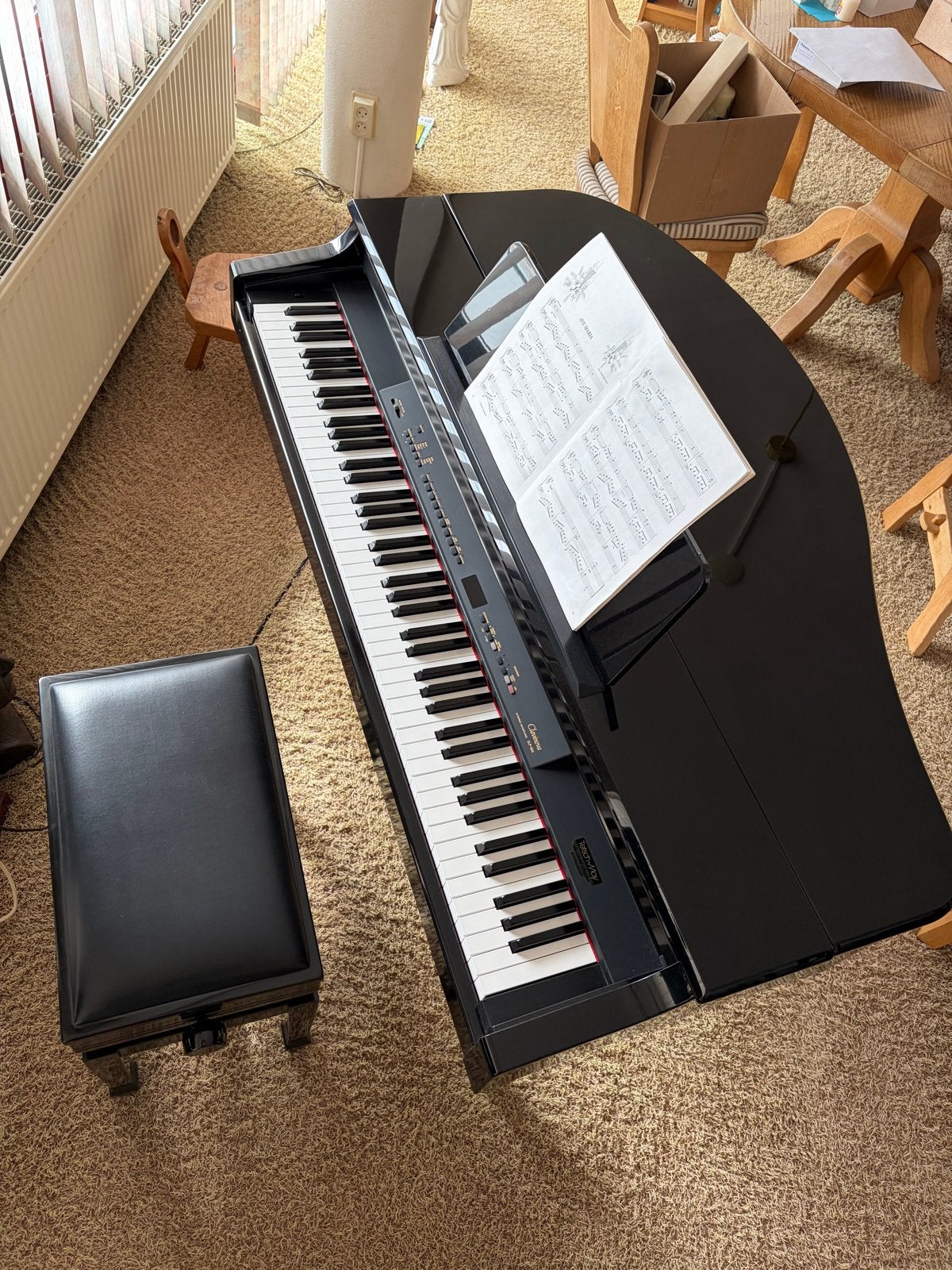 Yamaha Clavinova CLP-555 Digitale Piano Hoogglans Zwart, Muziek en Instrumenten, Piano's, Ophalen, Gebruikt, Zwart, Digitaal