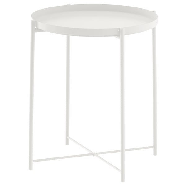 IKEA GLADOM salontafel met dienblad - Nieuw! Wit, Ophalen, Nieuw, Rond, Metaal of Aluminium