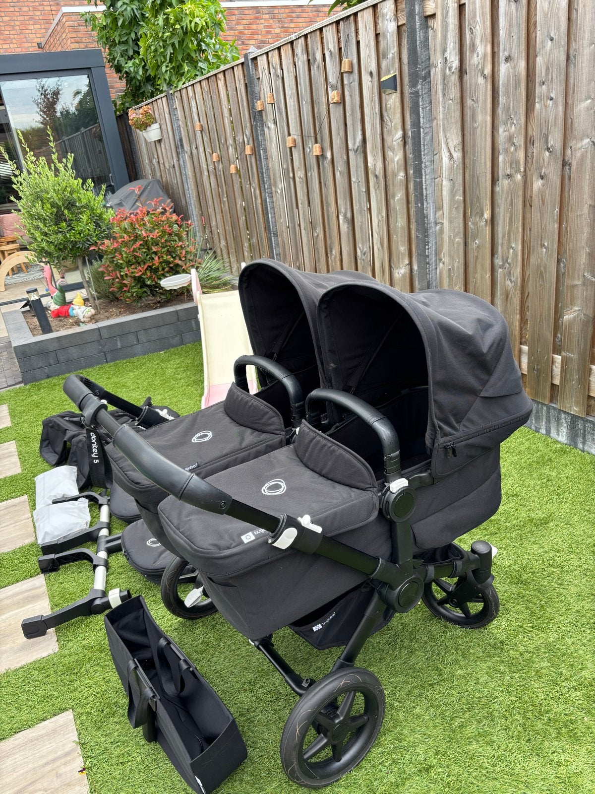 Bugaboo Donkey 5 Duo incl 2x voetenzak en adapter, Ophalen, Gebruikt, Combiwagen, Duowagen