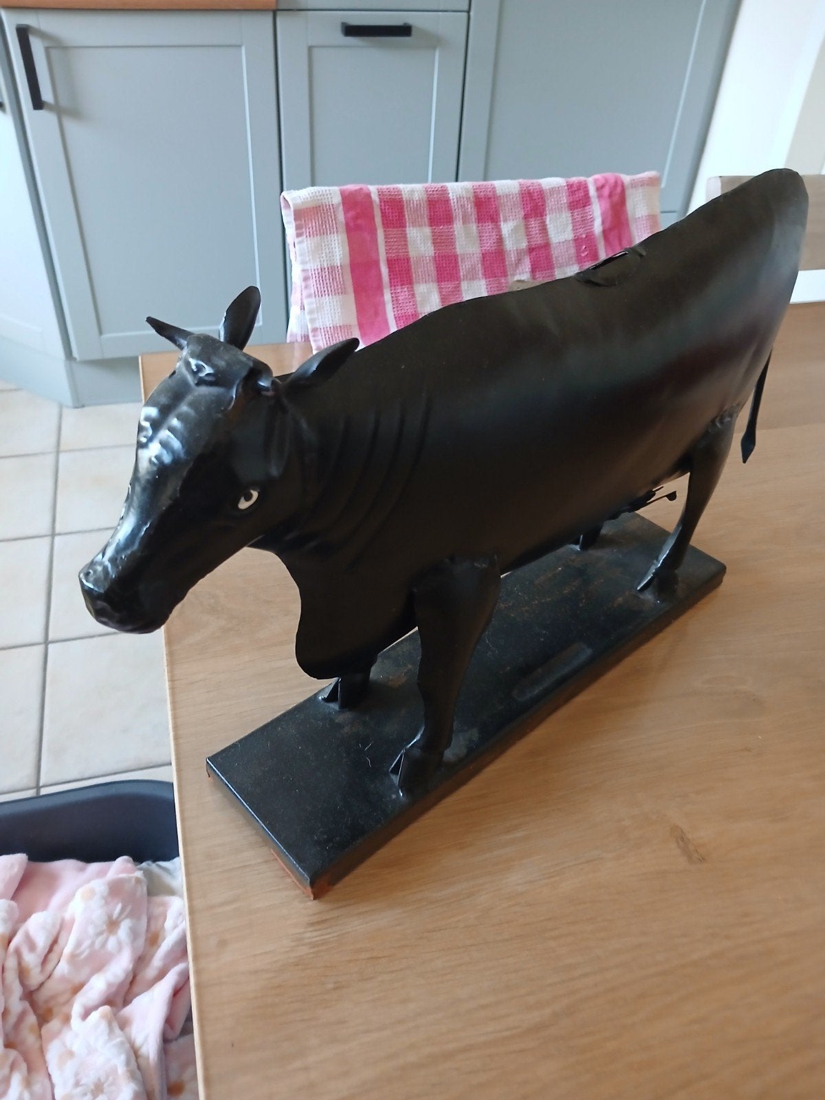 Grote metalen koe woondecoratie, Ophalen, Landelijk, Metaal, Gebruikt