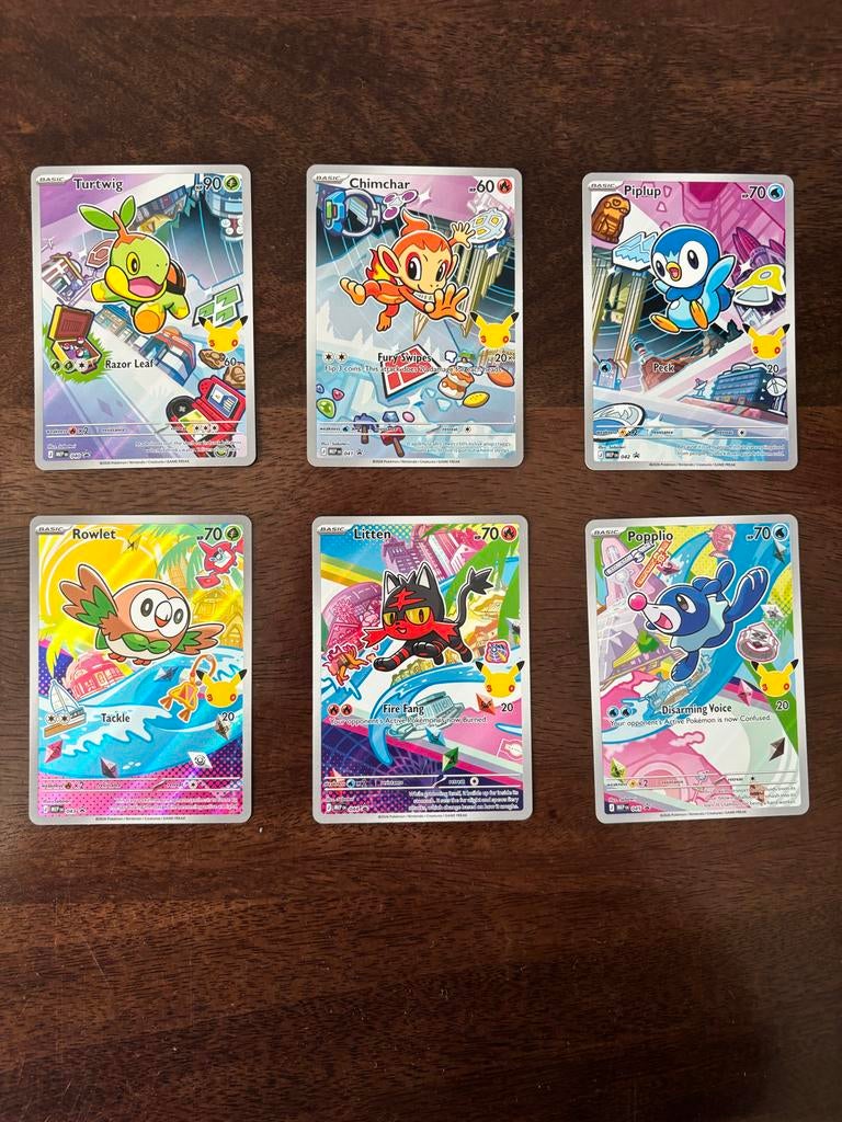 Pokémon Celebrations Starter Set Kaarten (6 stuks), Ophalen, Zo goed als nieuw, Meerdere kaarten