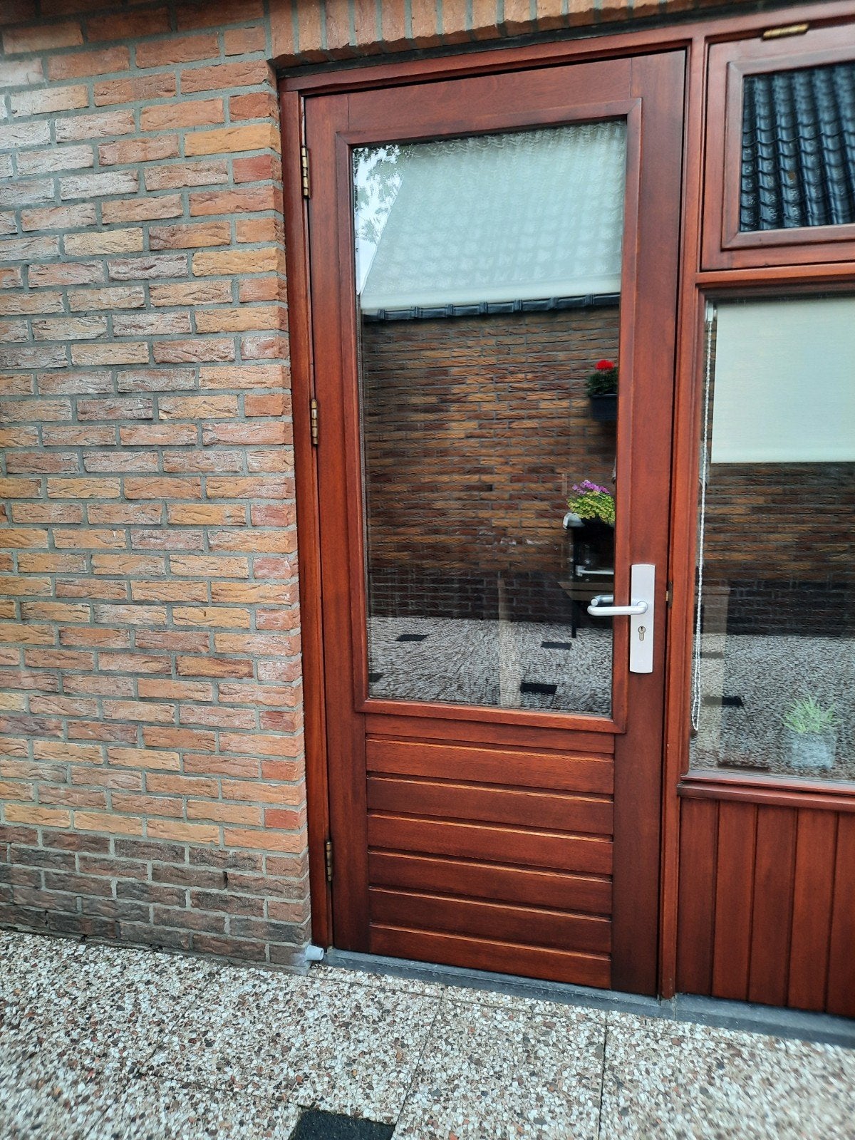 Merbau deur, Gebruikt, 80 tot 100 cm, Buitendeur, 200 tot 215 cm
