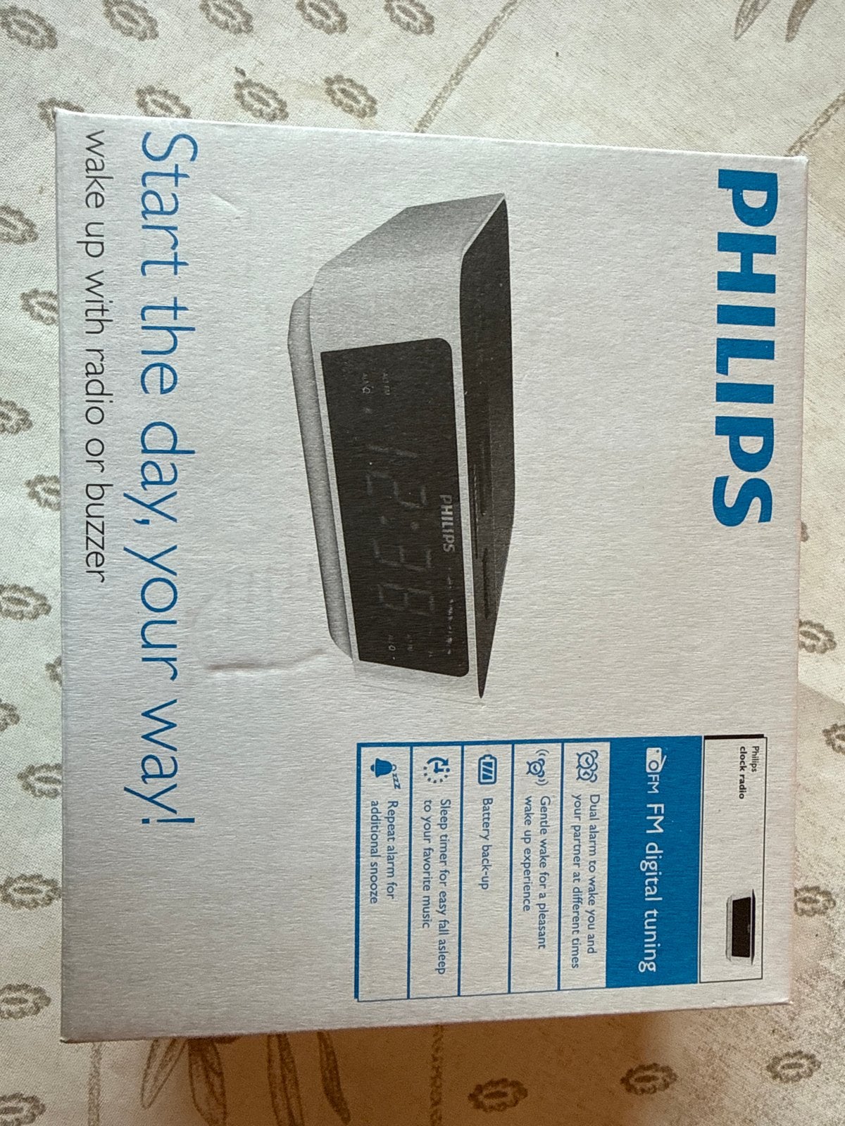 Philips wekkerradio met FM digitale tuning, Philips, Werkt op batterijen, Nieuw, Ophalen of Verzenden