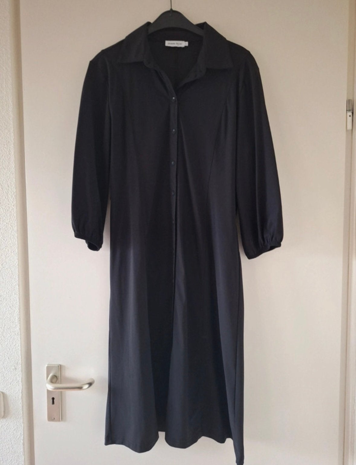 Nicolette Kluijver Travelstof Jurk Zwart Maat L A-lijn, Verzenden, Gedragen, Maat 42/44 (L), Zwart