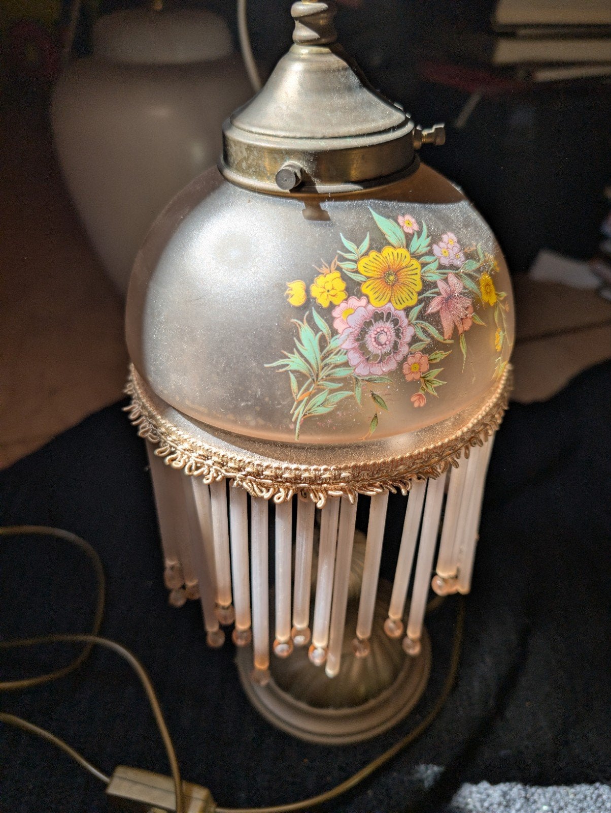 Vintage tafellamp bourdoirlamp, Verzenden