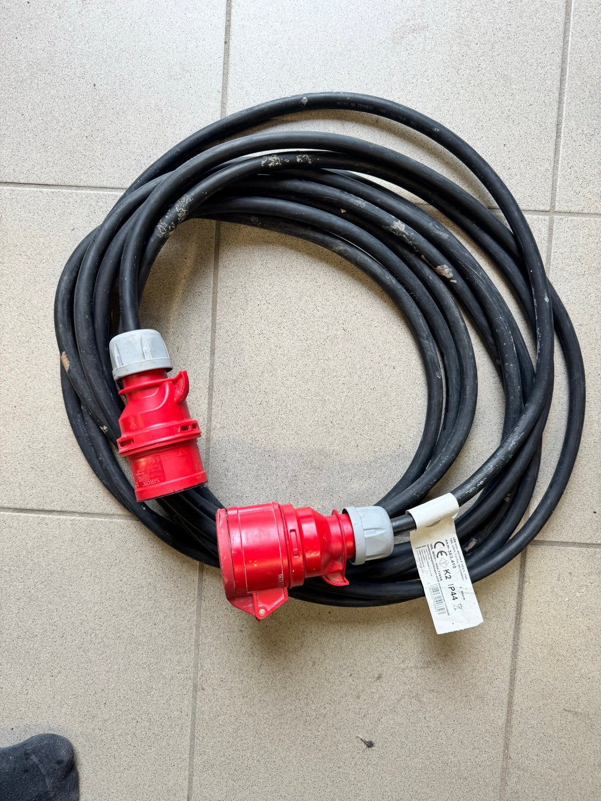 Krachtstroom verlengkabel 10m, 16A, 400V,  IP44 CEE, Ophalen, Gebruikt, Overige merken, Kabel of Snoer